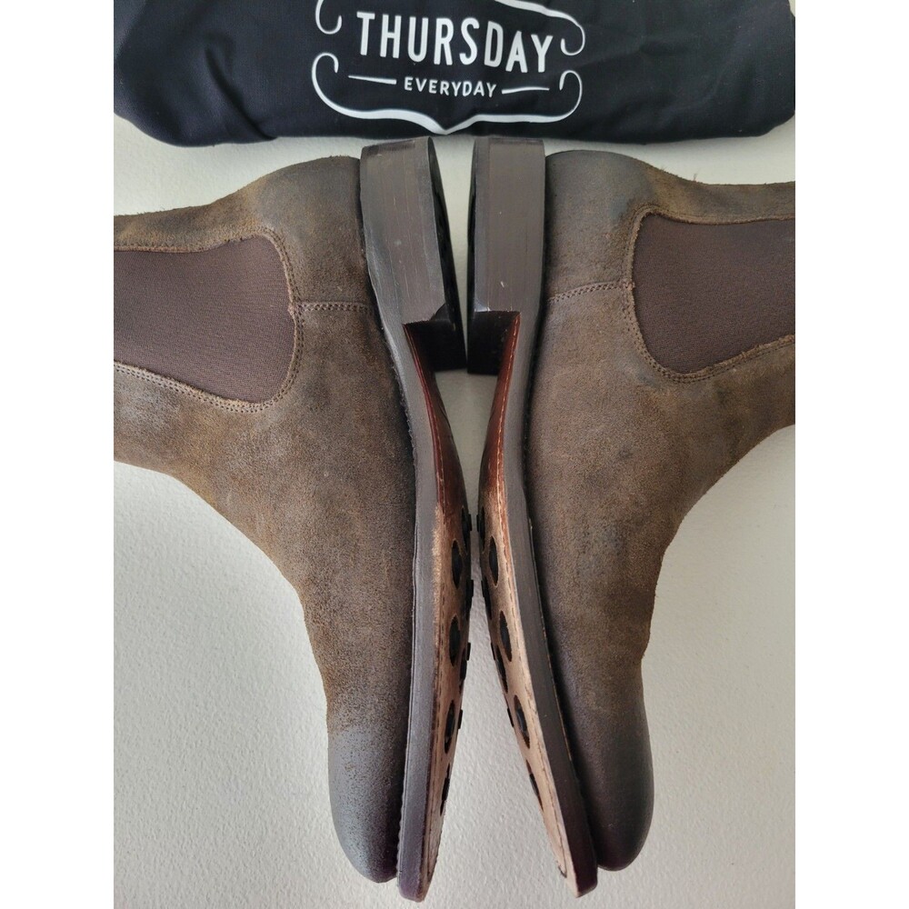Thursday Boot Co Cavalier Dark Brown Suede Chelsea Boots Men’s 7.5 Goodyear Welt - Picture 14 of 16